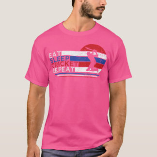 Lustig Essen Schlafen Cricket Wiederholen Für Das  T-Shirt