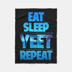 Lustig Essen Schlafen Yeet Wiederholen Vintage Fleecedecke