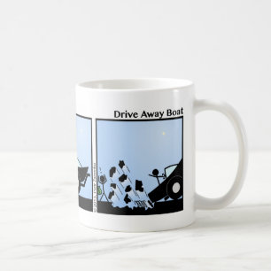 Lustig fahren Sie weg Boot Stickman Tasse - 109