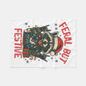 Lustig Festlich Aber Wild Santa Waschbär Liebhaber Fleecedecke (Vorderseite (Horizontal))