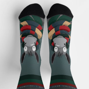 Lustig Festlich Chic Süßer Esel Türkis Grau Socken