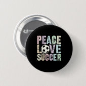 Lustig Frieden Liebe Fußball Frauen Tor Mädchen Wi Button (Vorne & Hinten)
