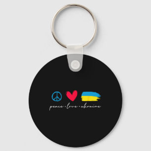 Lustig Frieden Liebe Ukraine Ukrainische Flagge Li Schlüsselanhänger