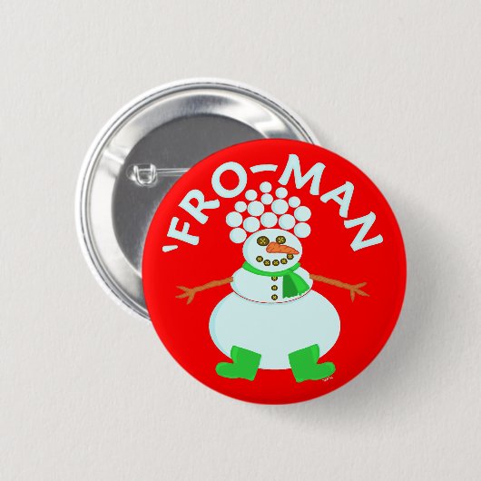 Lustig 'für Schneemann-Weihnachten Button (Vorne & Hinten)