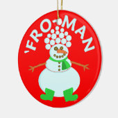 Lustig 'für Schneemann-Weihnachten Keramik Ornament (Links)