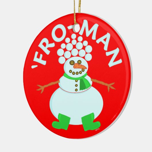 Lustig 'für Schneemann-Weihnachten Keramik Ornament (Links)