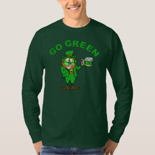 Lustig gehen Tag Kobold-Bier-St. Patricks grüner T-Shirt