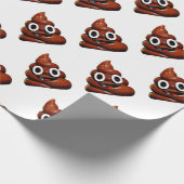 lustig gekackt Emoji Geschenkpapier (Ecke)