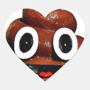 lustig gekackt Emoji Herz-Aufkleber