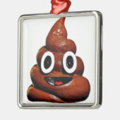 lustig gekackt Emoji Silbernes Ornament (Links)