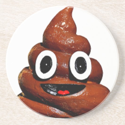 lustig gekackt Emoji Untersetzer (Vorne)