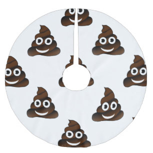 lustig gekackt Emoji Weihnachtsbaumrock Polyester Weihnachtsbaumdecke
