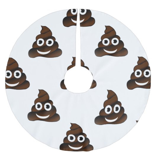 lustig gekackt Emoji Weihnachtsbaumrock Polyester Weihnachtsbaumdecke (Vorderseite)