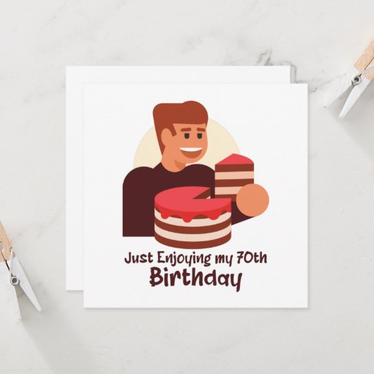 lustig, gerade beim Genießen meiner 70. Redewendun Einladung (Vorderseite/Rückseite Beispiel)