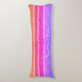 lustig gestrickte, leuchtend rosa Lila und orange Seitenschläferkissen (Vorderseite Vertikal)