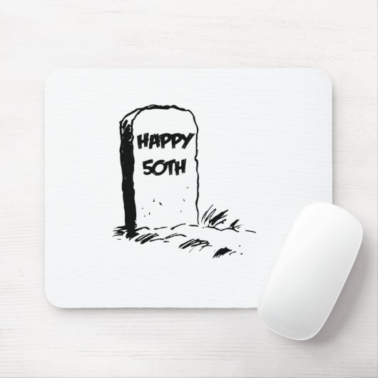 Lustig, "glücklicher 50." Grabstein Mousepad (Mit Mouse)