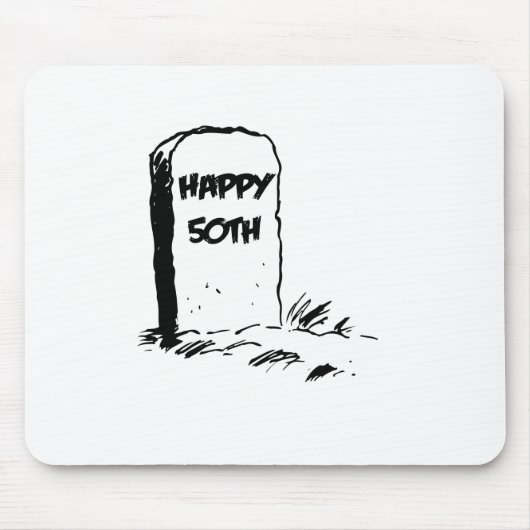 Lustig, "glücklicher 50." Grabstein Mousepad (Vorne)
