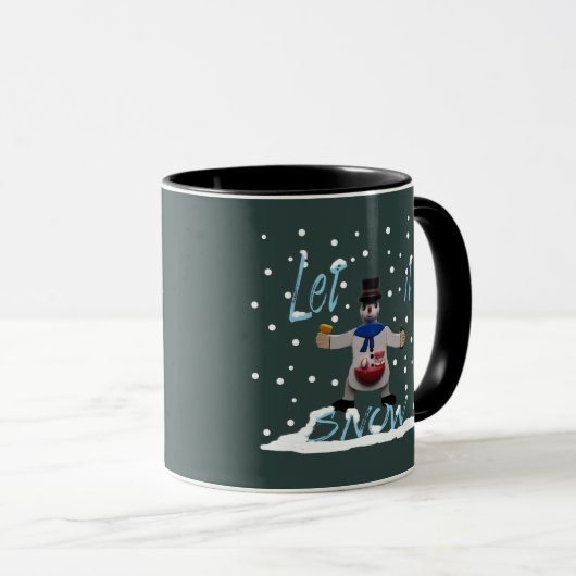 lustig glücklicher Schneemann Tasse (VorderseiteRechts)