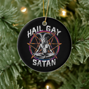 Lustig Gruß Schwuler Satan LGBT Goth Schwuler Stol Keramik Ornament