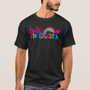 Lustig Hallo Kindergarten Herz Lehrer Schüler Rück T-Shirt