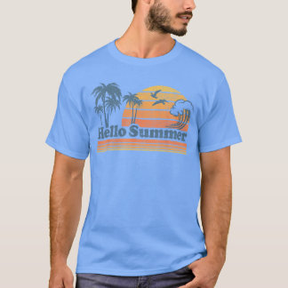 Lustig Hallo Sommerferien Strand Vintage 70er Retr T-Shirt
