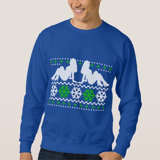Lustig! Hässliche Weihnachtsstrickjacke mit Küken Sweatshirt (Vorderseite)