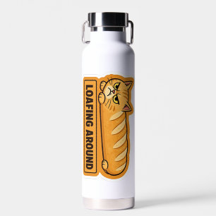 Lustig herumlungernde Katzenbrot-Bild Trinkflasche