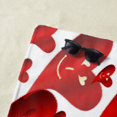 lustig, Herz, Herz, rot, Liebe, Valentin, glänzend Strandtuch (Beispiel)