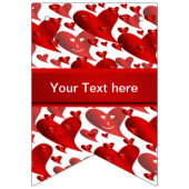 lustig, Herz, Herz, rot, Liebe, Valentin, glänzend Wimpelkette (Erste Fahne)