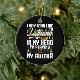 Lustig Hören In Meinem Kopf Spiele Ich Meine Gitar Keramik Ornament