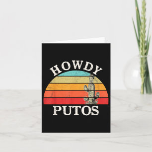Lustig Howdy Putos Kaktus Retro Vintage Cowboy Spa Karte