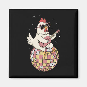 Lustig Huhn Disco Tanz Ll Groovy Retro 80er Kostüm Magnet