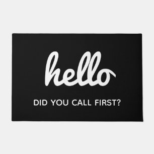 Lustig Humorvoll Hallo Schwarzweiß Fußmatte