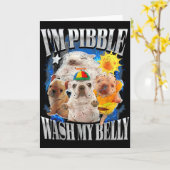 Lustig, ich bin Bble Hund Welpe Wasch meinen Bauch Karte (Gelbe Blume)