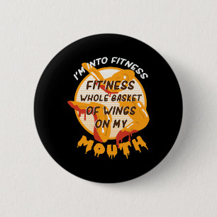 Lustig, ich bin in Fitness Flügel Hühnchen-Flügel- Button