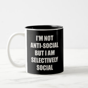Lustig Ich bin nicht asozial, aber wählerisch sozi Zweifarbige Tasse
