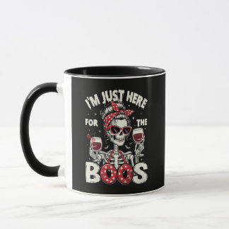 Lustig ich bin nur wegen der Buh-Rufe hier Skelett Tasse