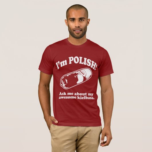 Lustig! Ich bin polnischer Entwurf T-Shirt (Vorne ganz)