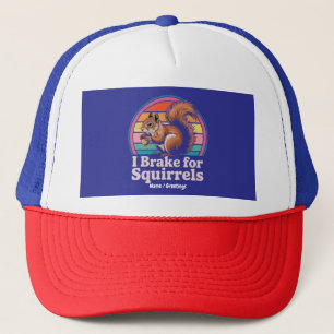 Lustig, ich bremse für Eichhörnchen-Geschenk Tierl Truckerkappe