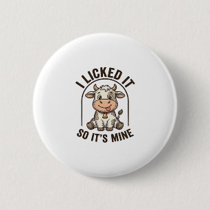 Lustig Ich Hab Es Geleckt Kuh Vintage Bauernhof Sh Button