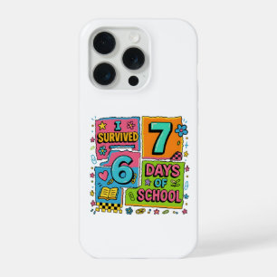Lustig ich habe 76 Tage Schule überlebt Bunter Leh iPhone 15 Pro Hülle
