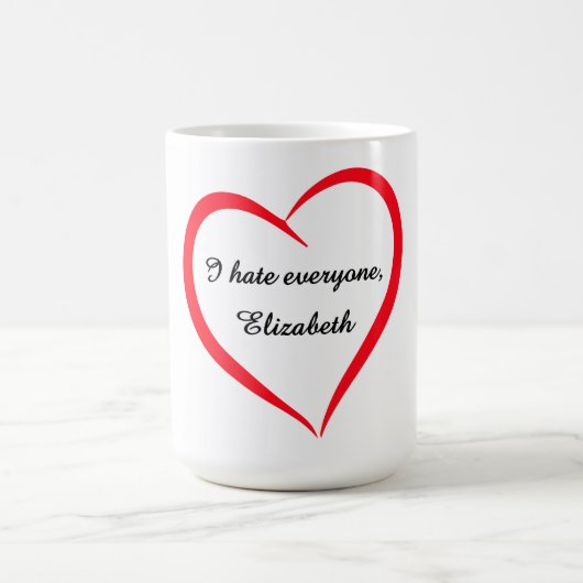 Lustig Ich hasse jeden Benutzername Farbwechsel M Kaffeetasse (Mittel)