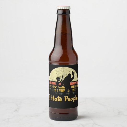 lustig ich hasse Leute Bierflaschenetikett (Vorderseite)