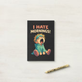Lustig, ich hasse Morgen Schläfrig Post-it Klebezettel (Auf Schreibtisch)