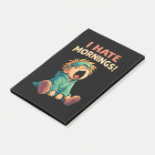 Lustig, ich hasse Morgen Schläfrig Post-it Klebezettel (angewinkelt)