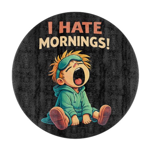 Lustig Ich hasse Morgenmüde Schneidebrett (Vorderseite)