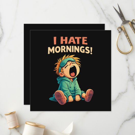 Lustig Ich hasse Morgenmüdigkeit Programm (Vorderseite/Rückseite Beispiel)