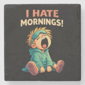 Lustig, ich hasse Morgenmüdigkeit Steinuntersetzer (Vorderseite)