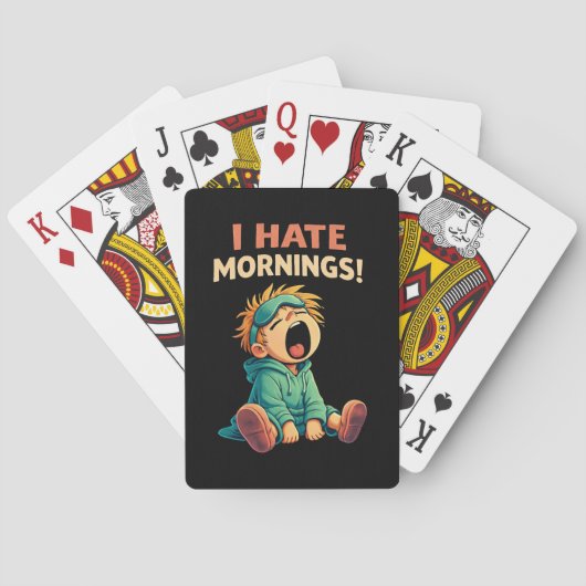 Lustig, ich hasse Morgenmuffel Spielkarten (Rückseite)