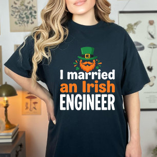 Lustig Ich heiratete irischen Ingenieur St Paddys  T-Shirt